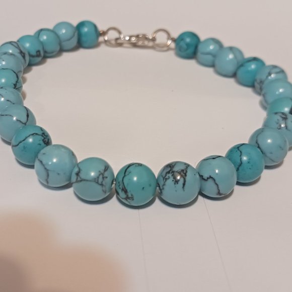 Vintage Hand Crafted Genuine Turquoise Beaded Bracelet - Picture 2 of 13
